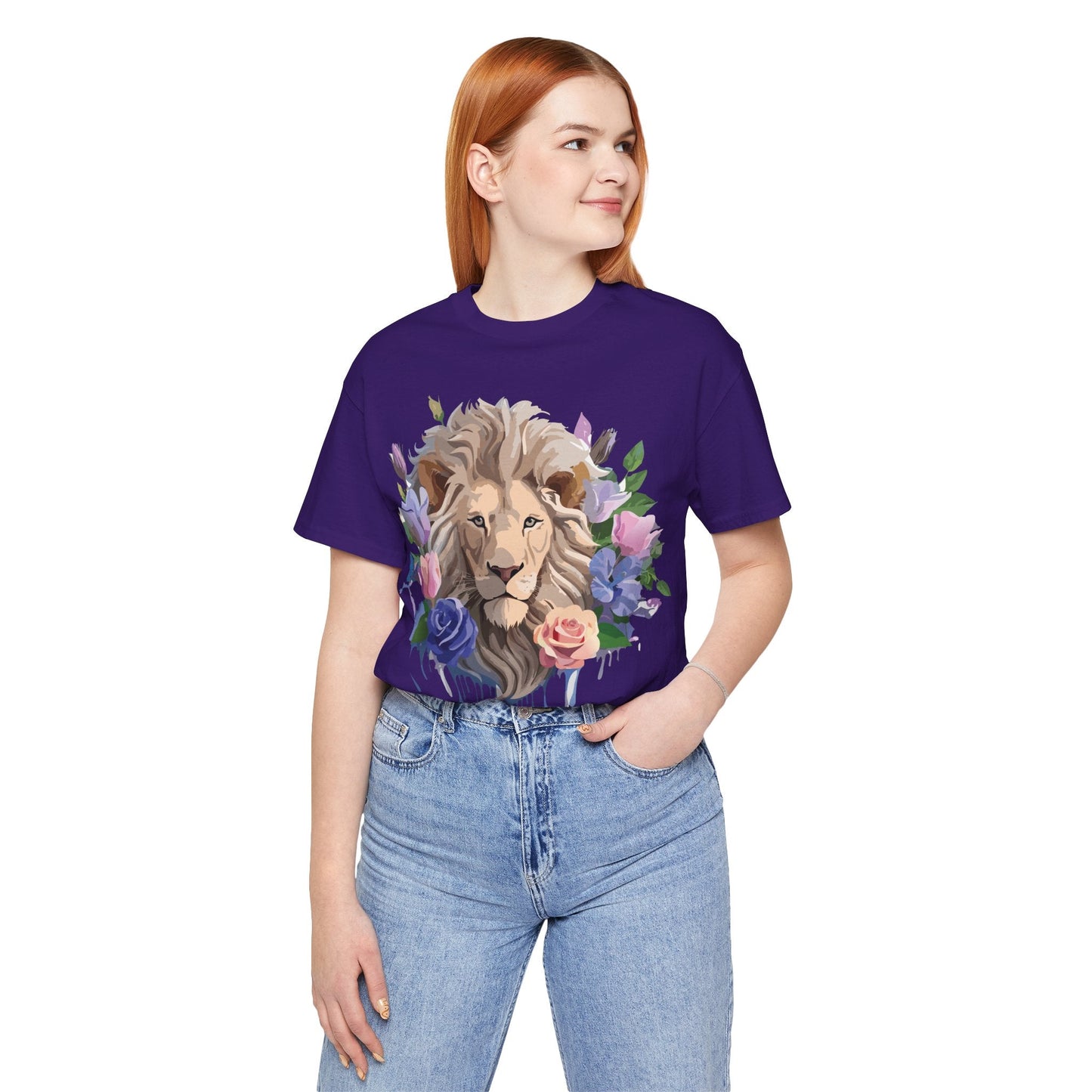 Lion Graphic Unisex 100 Cotton Vintage Animal Artwork Tee 4