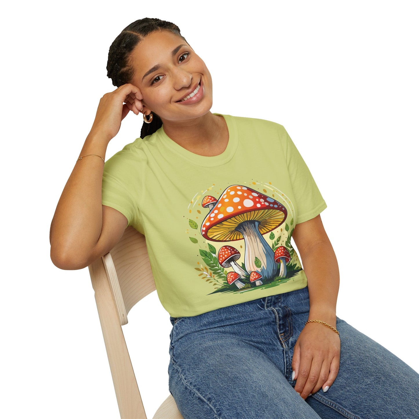 Mashroom Tee Shirt Unisex Funny Mashroom Design Softstyle 64000 Ring Spun Cotton Tee