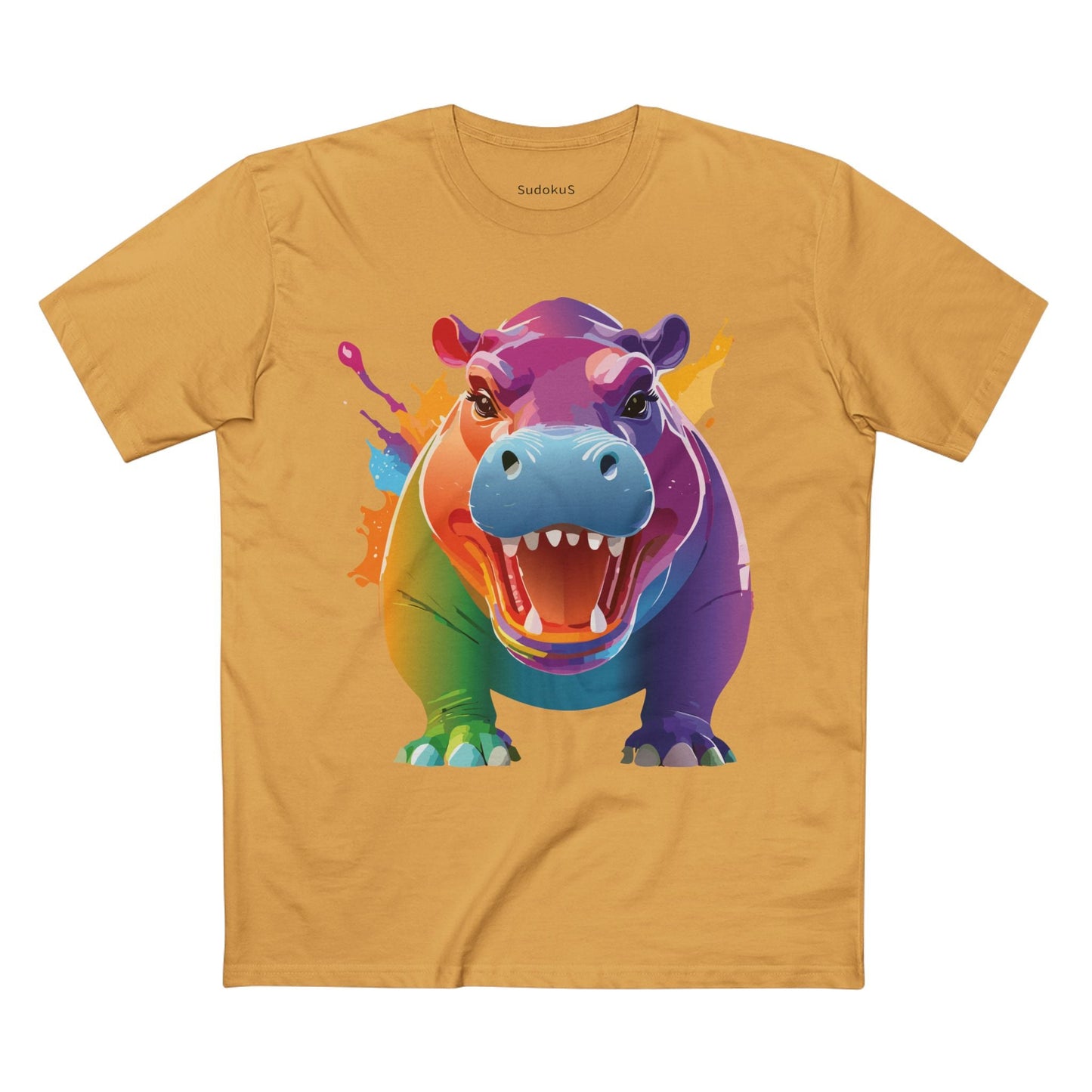 Hippo Graphic Unisex 100 Cotton Staple Tee with Animal Design Artwork 6