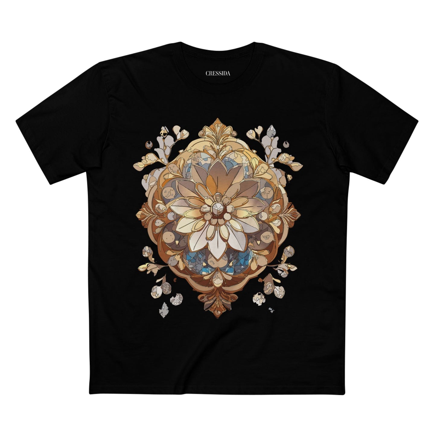 Floral Graphic T-Shirt Unisex 100 Cotton Art Design with Antique Flowers Tee 18