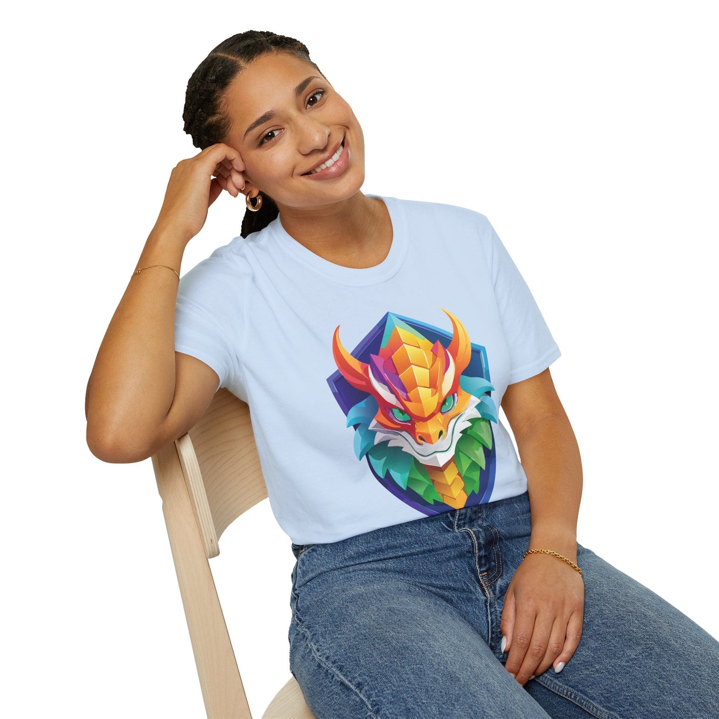 Unisex Dragon T Shirt Softstyle 64000 100 Percent Ring Spun Cotton Comfortable Tee