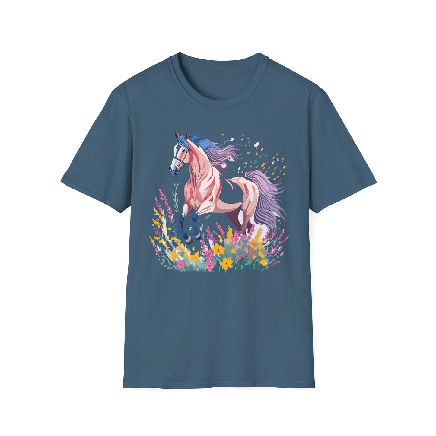 Horse Shirt Unisex Tee Animal Print Gildan Softstyle 64000 Ring Spun Cotton