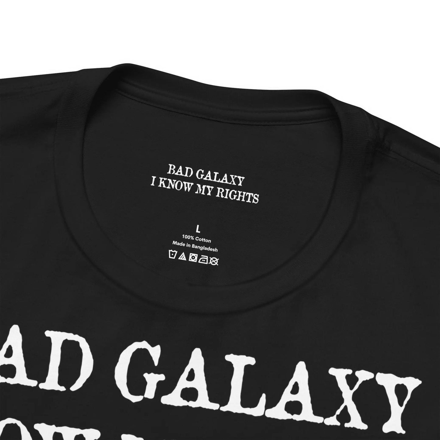 Red Stamp Tee Shirt 100 Percent Cotton From Bad Galaxy Eco Friendly Inks Made To Order In USA