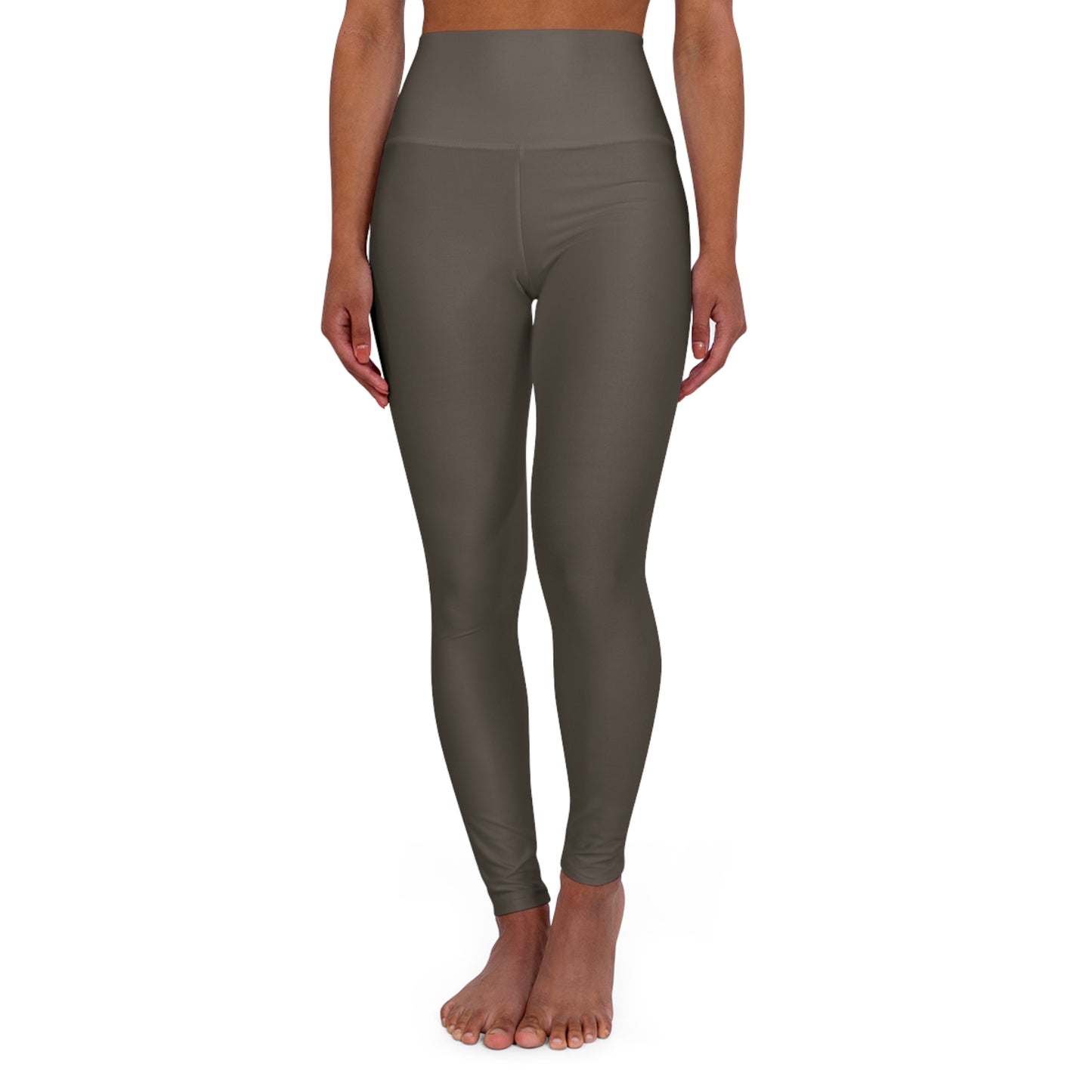 High-Waist Stone Olive Yoga Leggings Seamless Stretch Women's Seamless Dark Olive Poly-Span Activewear