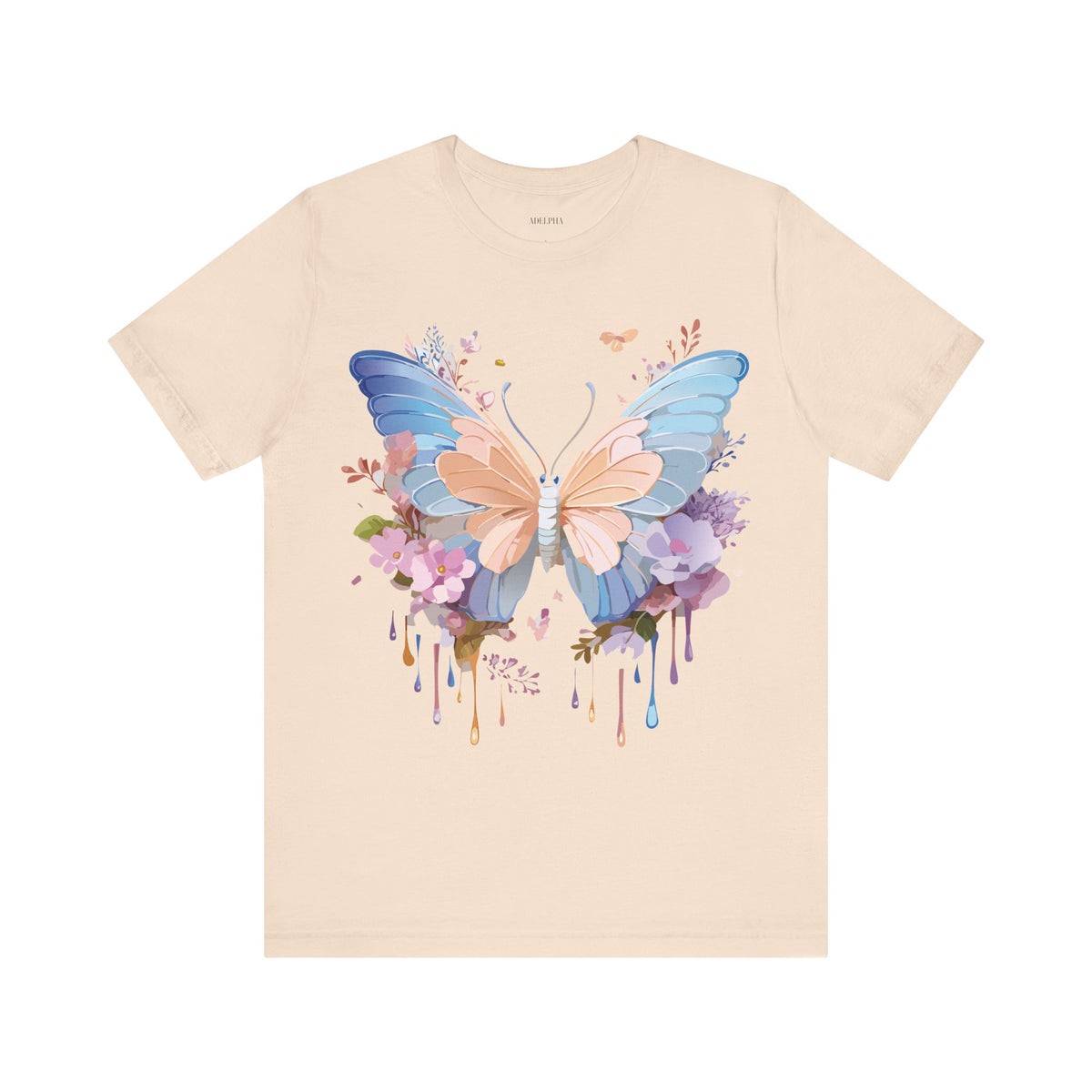 Butterfly Graphic Unisex Cotton Bella+Canvas Tee with Art Design n06