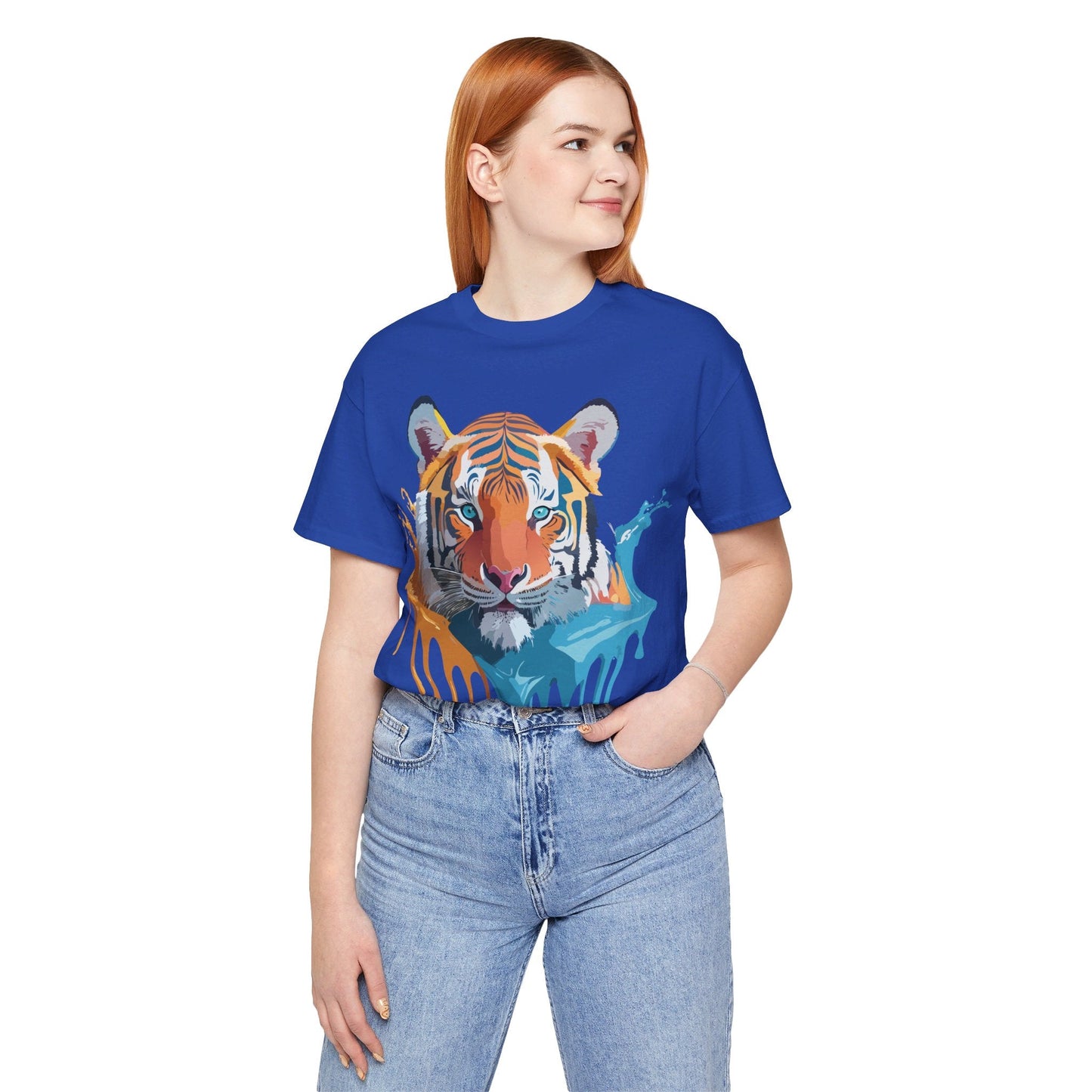 Tiger Graphic Tee Unisex Short Sleeve Shirt Featuring Vintage Inspired Artwork By Adelpha