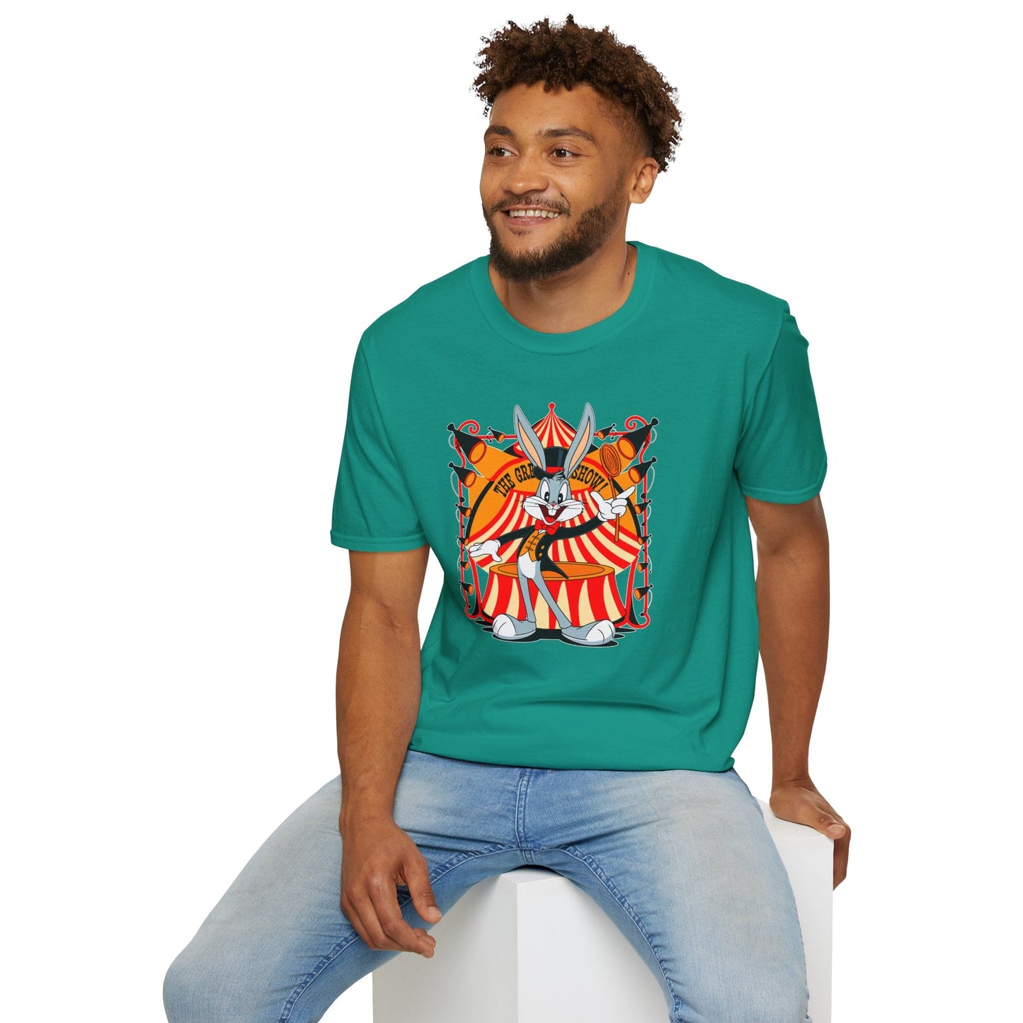 Cartoon Bunny Graphic Unisex Cotton Animal Animation Artwork Design Tee 43