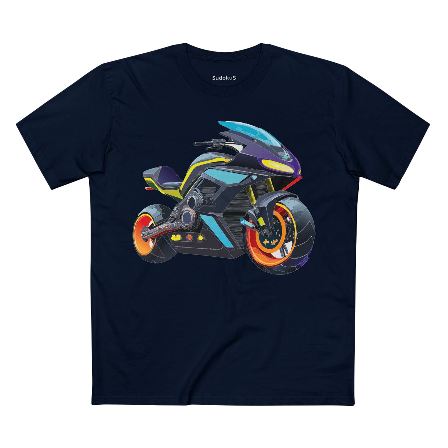 Moto Bike Graphic Unisex 100 Cotton Staple Tee 27