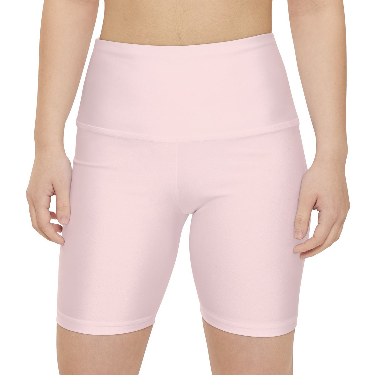 Misty Rose High-Waist Pink Workout Shorts — Women’s Biker Activewear