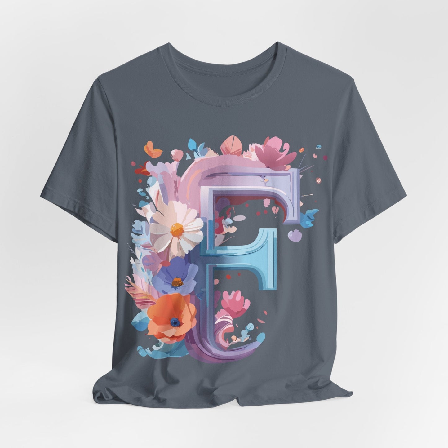Letter F Shirt Graphic Tee Unisex Vintage Inspired Artwork From Adelpha Premium Short Sleeve
