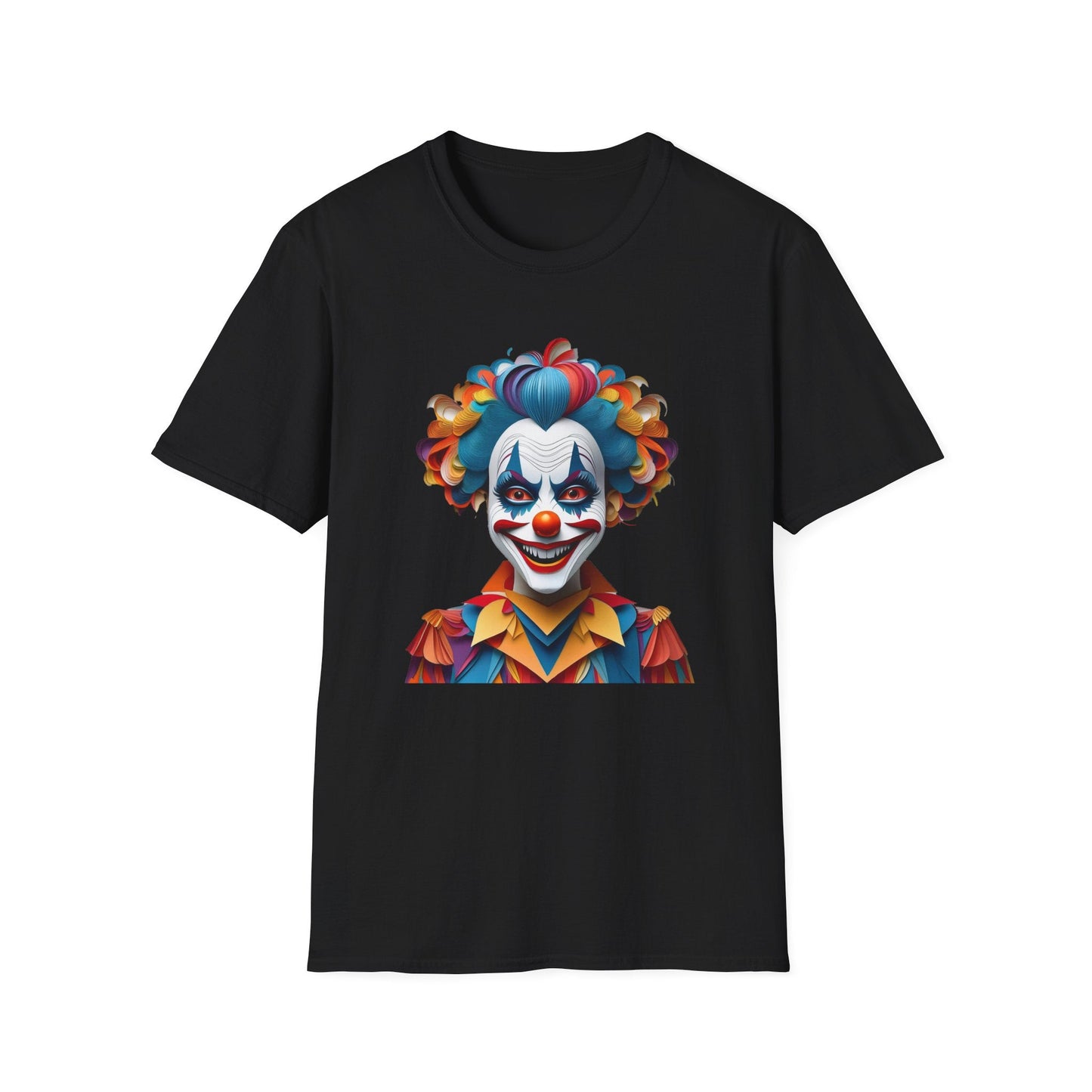 Clown Shirt Unisex T Shirt Short Sleeve Funny Man Circus Tee Gildan Softstyle 64000