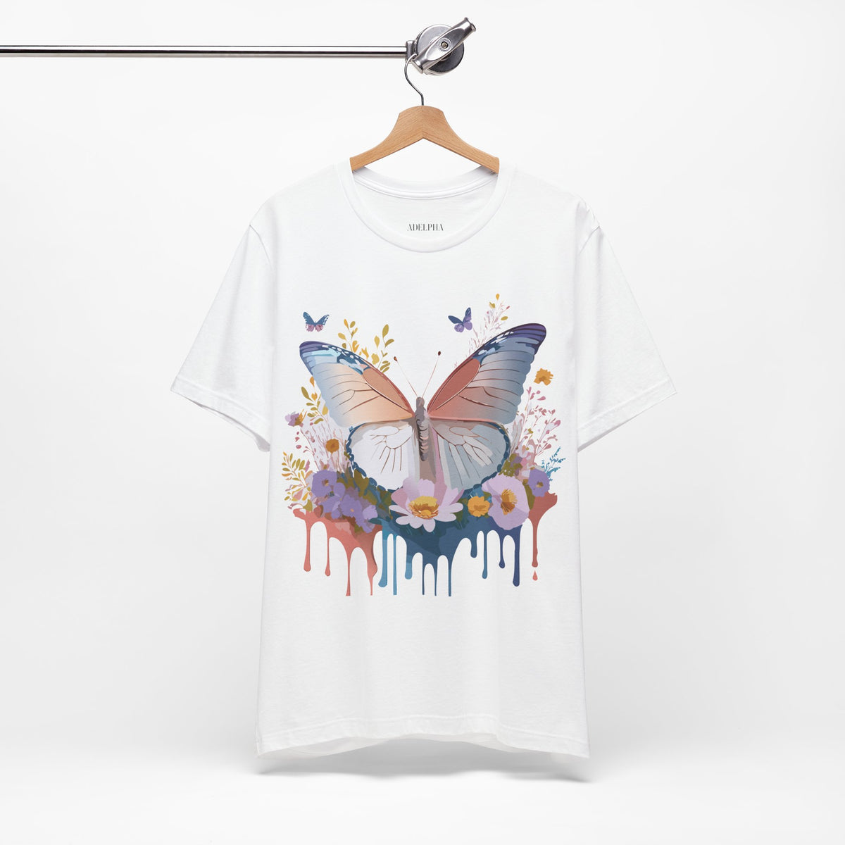 Butterfly Graphic Unisex Cotton Bella+Canvas Tee with Art Design n106