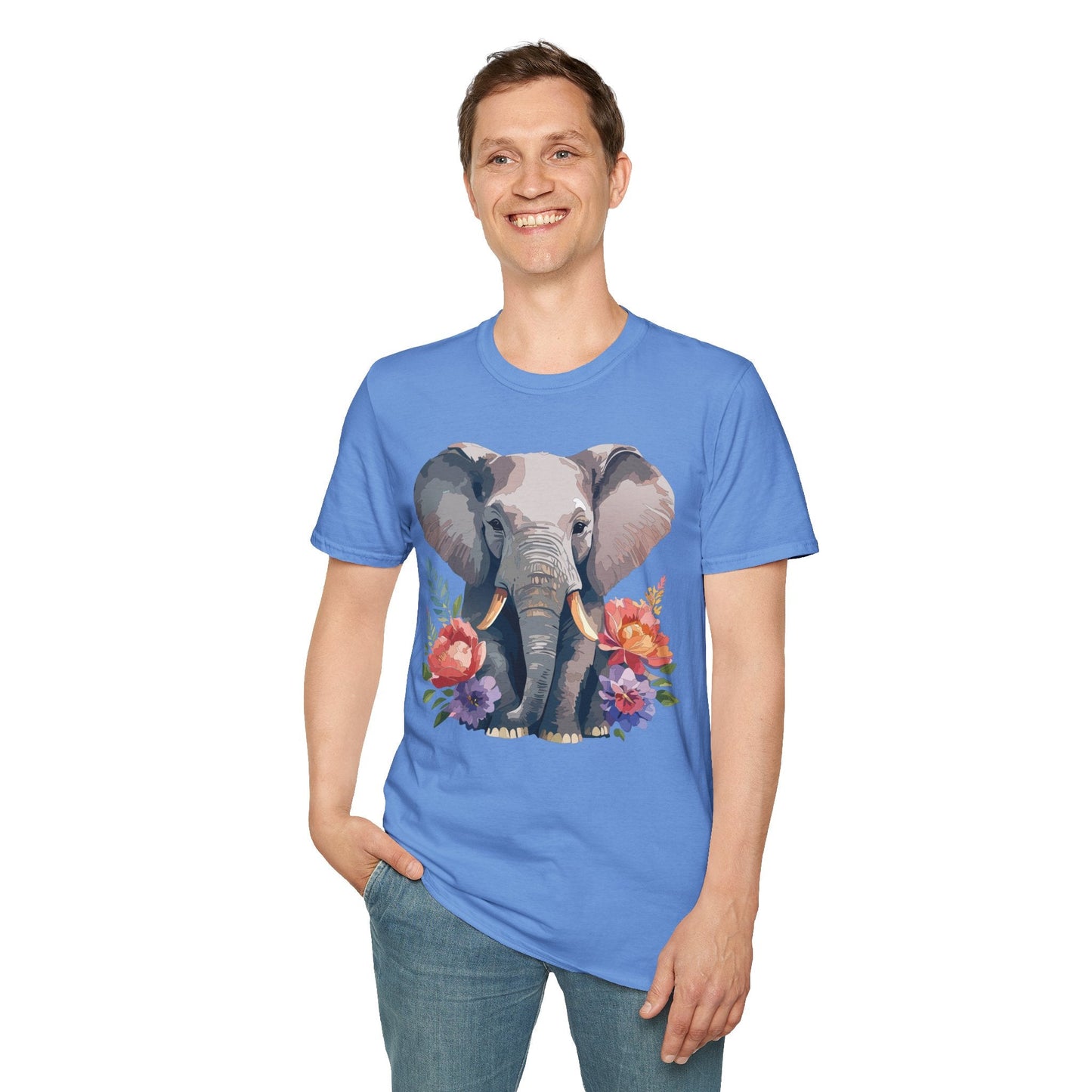 Elephant T Shirt Unisex Gildan Softstyle 64000 100 Percent Ring Spun Cotton Casual Tee
