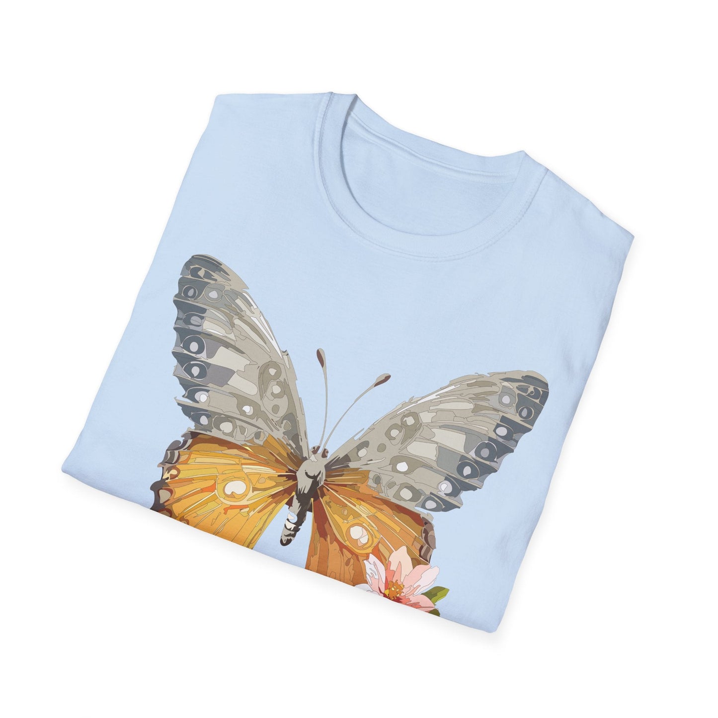 Unisex Butterfly T Shirt Monarch Print Softstyle Cotton Tee Gildan 64000 Lightweight Comfort
