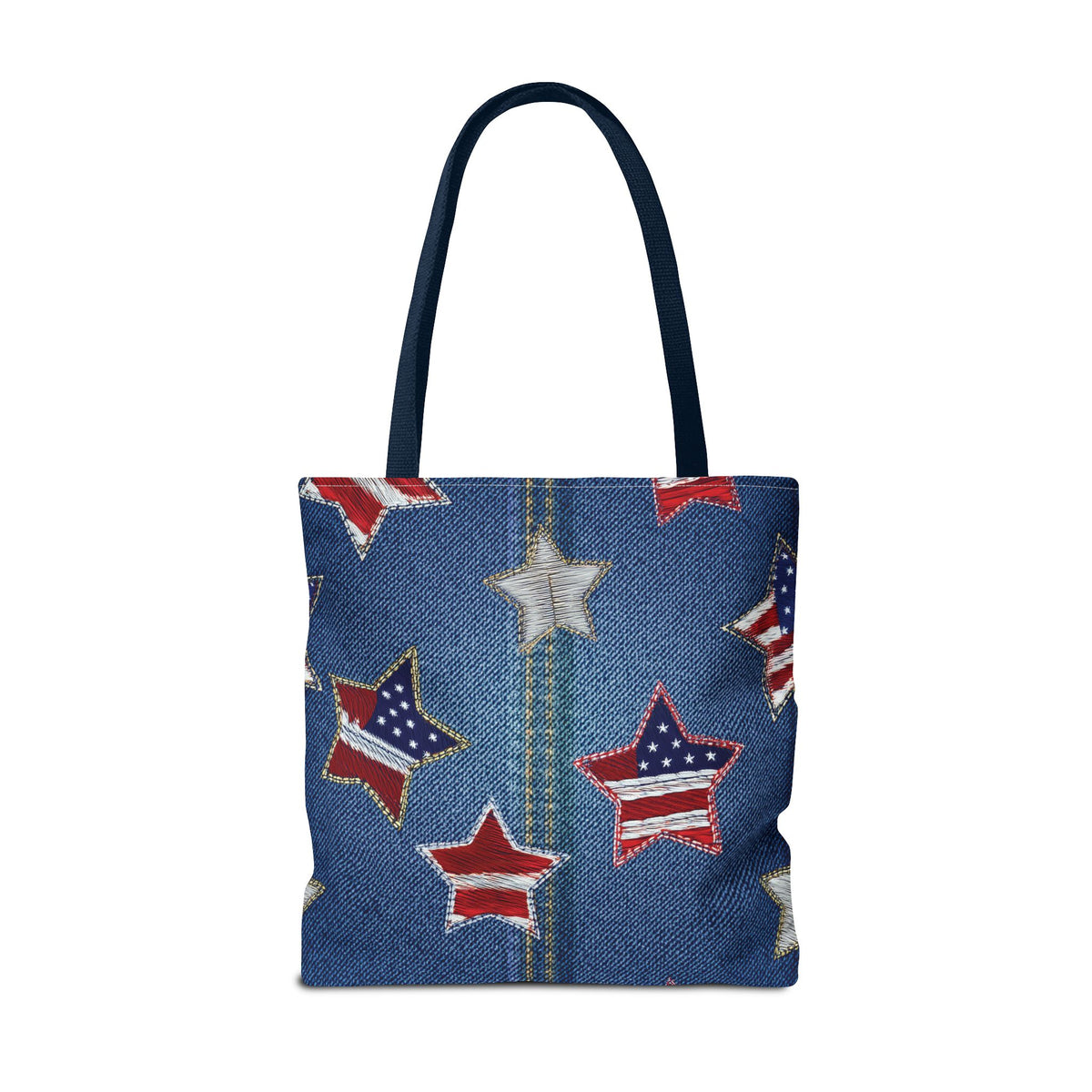 4th of July Graphic Denim Fabric Imitation Print Unisex Canvas Bag Poly Spun 3 Sizes Tote Bag 200-9