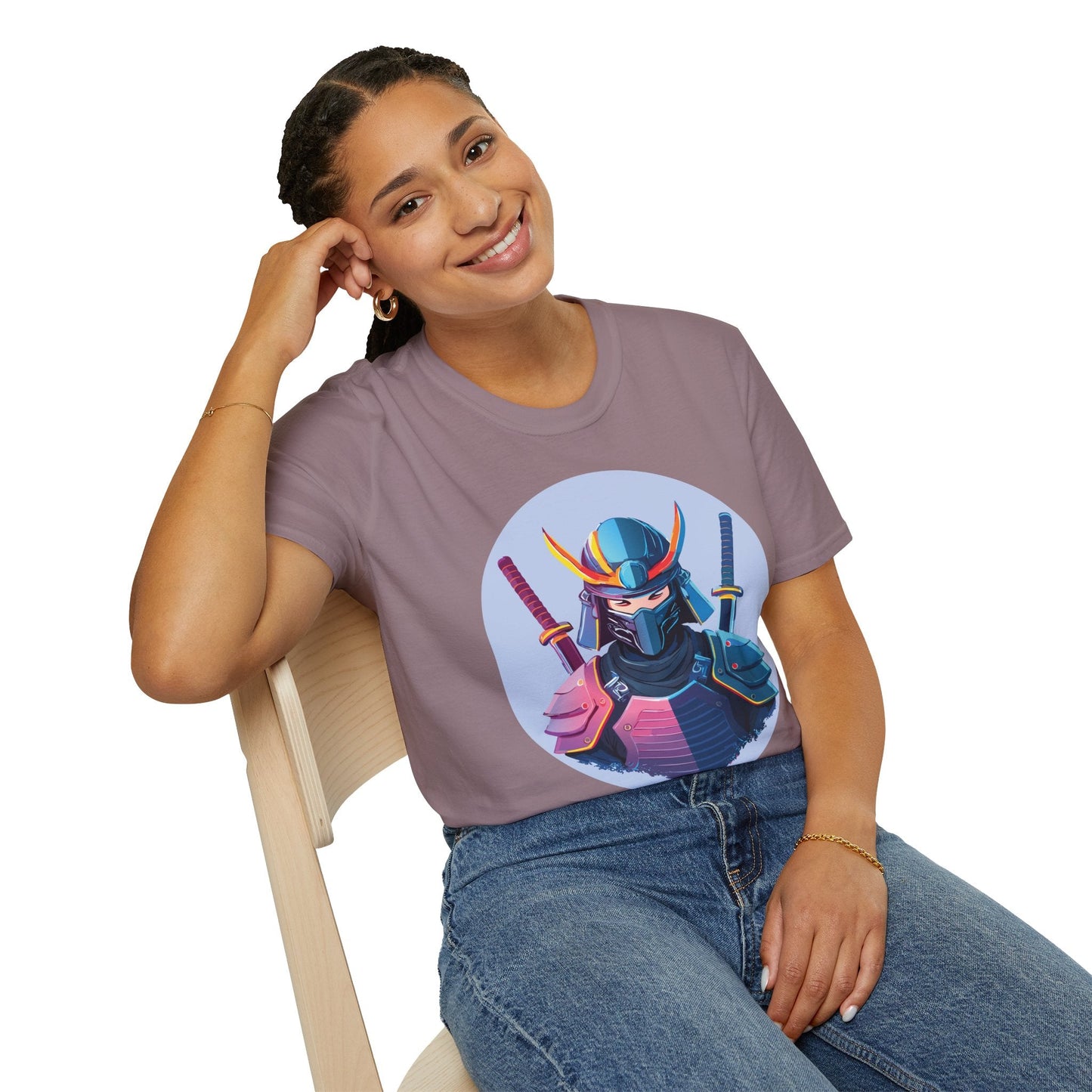 Samurai T Shirt Unisex Softstyle Gildan 64000 Breathable Cotton Tee For Everyday Wear