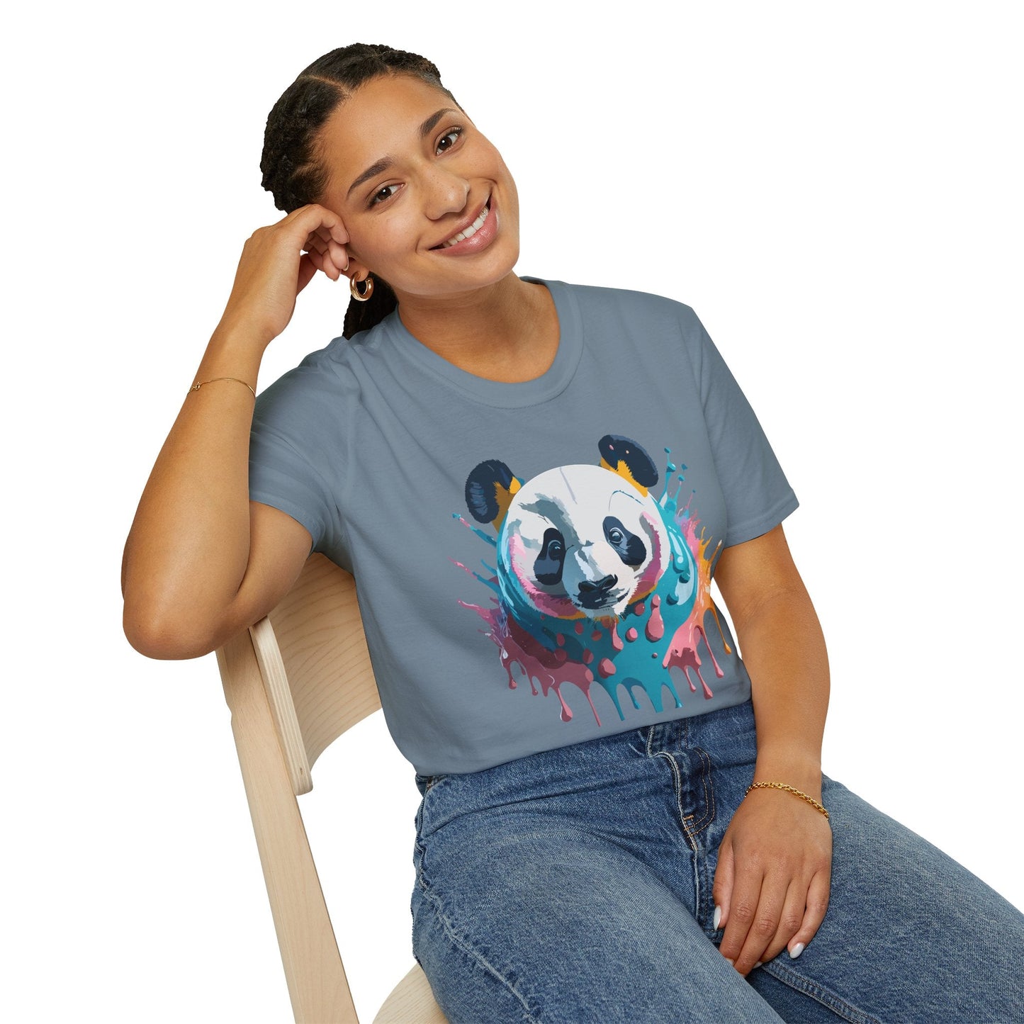 Panda Shirt Unisex T Shirt Gildan Softstyle 64000 Panda Graphic Animal Tee 100 Percent Cotton