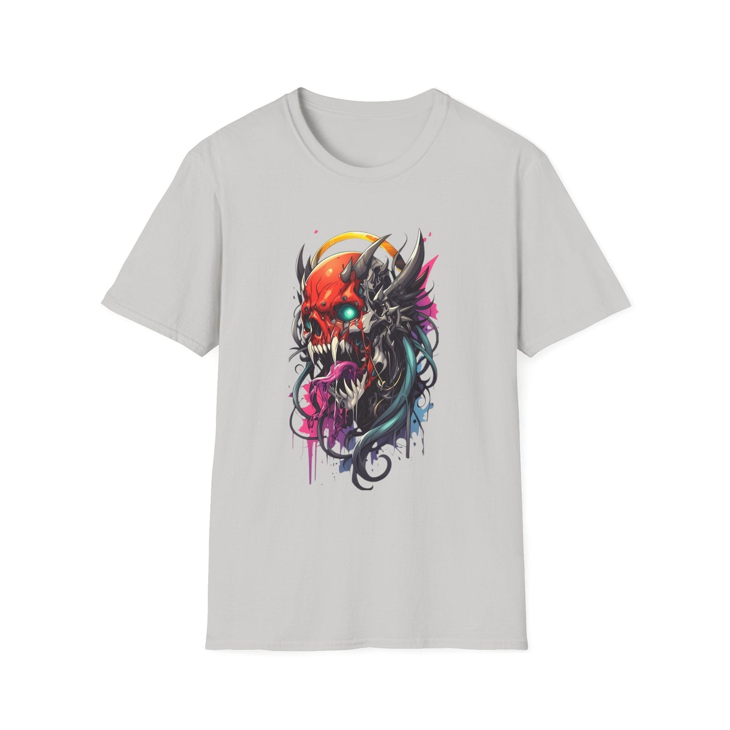 Skull Tee Shirt Unisex Skeleton Art Design Gildan Softstyle 64000 100 Percent Ring Spun Cotton