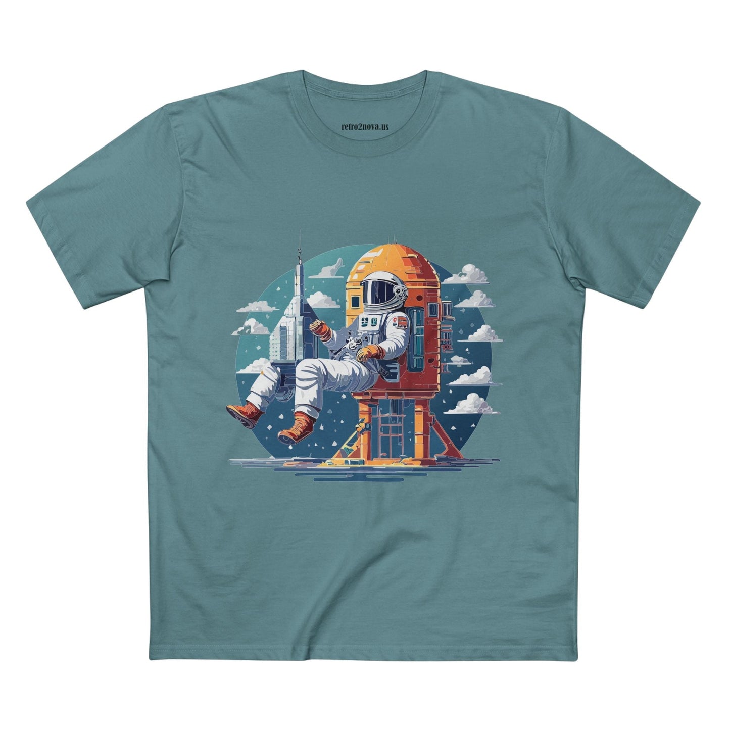 Cosmos Astronaut Shirt Unisex Premium Cotton Tee CS43 Original Art Design Retro2Nova Art Collection