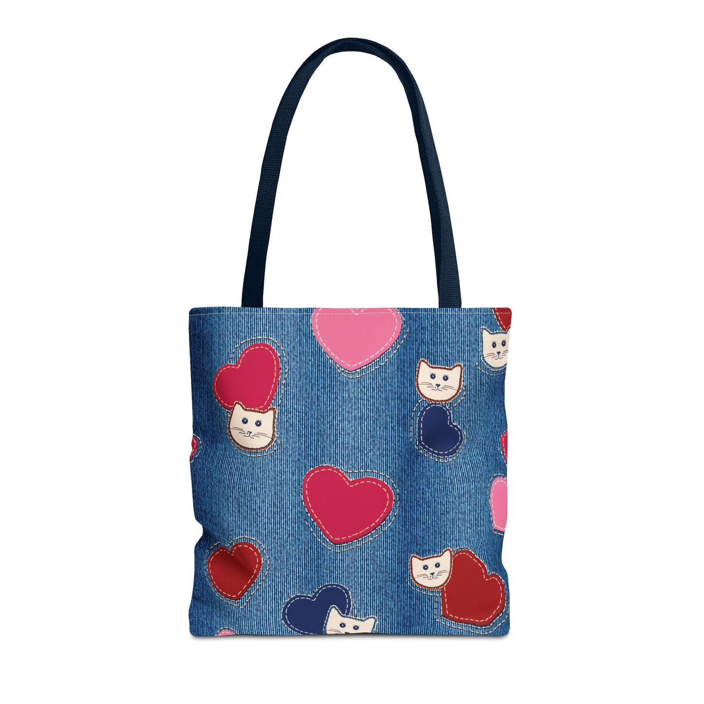 Love Day Graphic Design Denim Fabric Imitation Print Unisex Canvas Bag POLY 3 Sizes Tote Bag 201-17