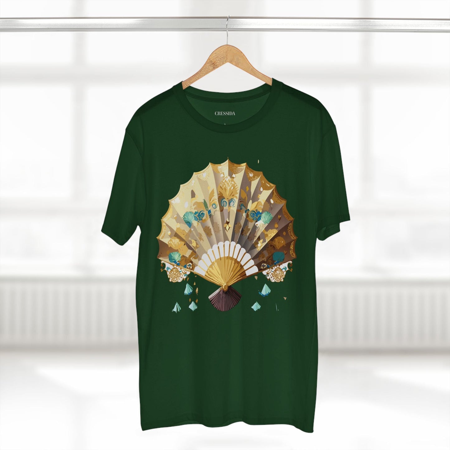 Antique Fan Graphic Design T-Shirt Unisex 100 Cotton Floral Carnival Artwork Tee 16