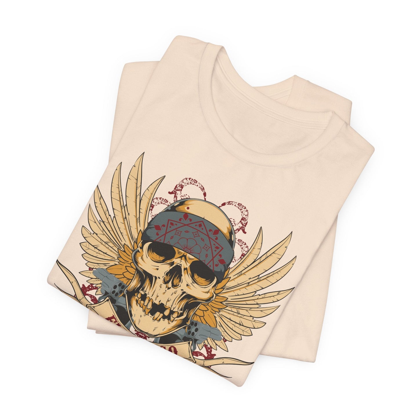 El Gringo Skull with Wings T-Shirt Vintage Tattoo Style Art-53