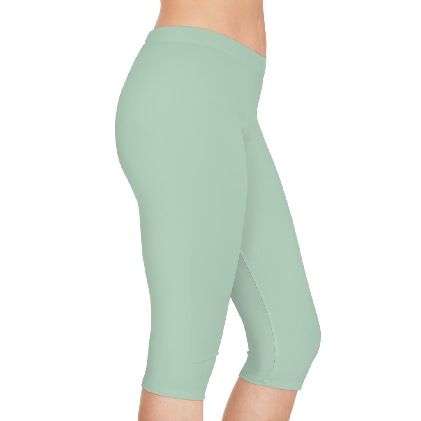 Green Color Capri Leggings, Green Capri Leggings 6