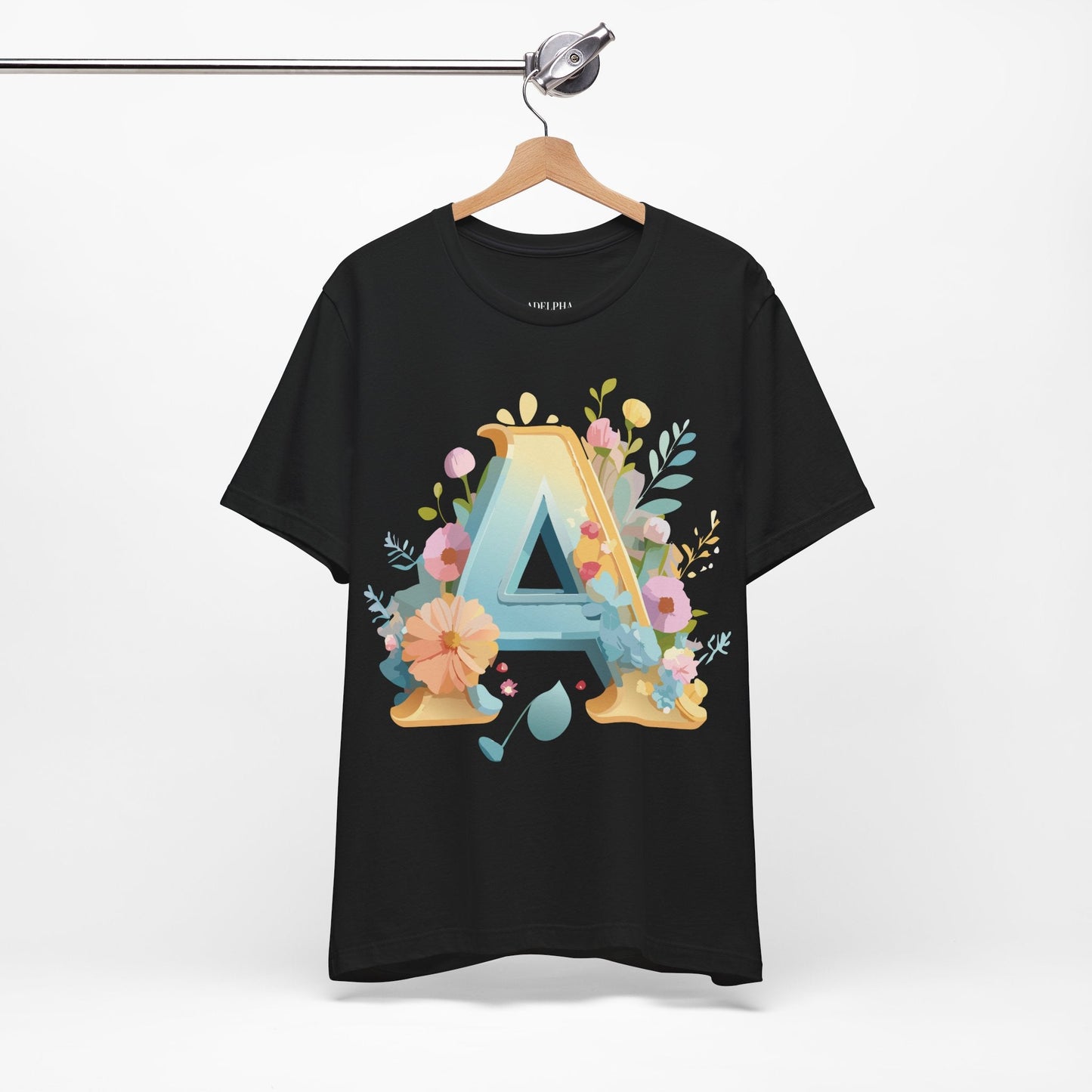 Letter A Shirt Graphic Tee Unisex Jersey Short Sleeve Adelpha Vintage Inspired Art Design