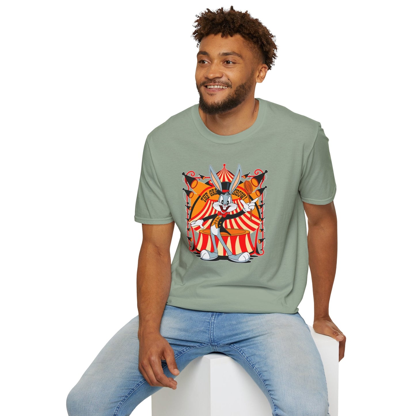Cartoon Bunny Graphic Unisex Cotton Animal Animation Artwork Design Tee 43