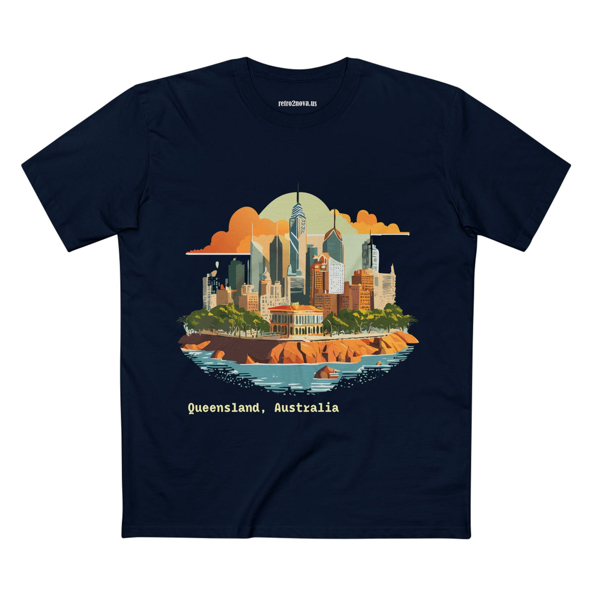 Queensland Australia skyline T-Shirt | Brisbane cityscape tee, coastal skyline design