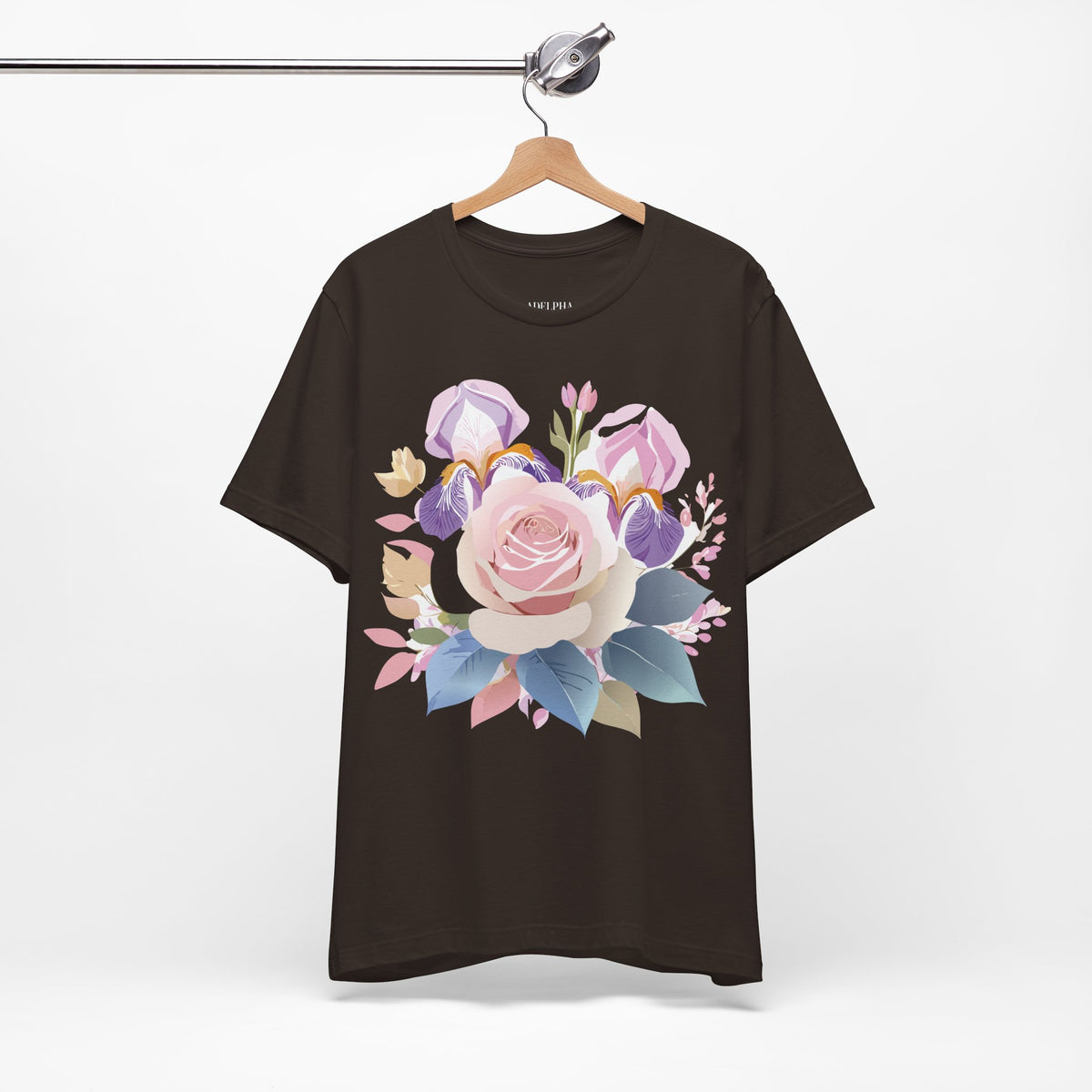 Floral Graphic Unisex Cotton Bella+Canvas Tee with Flowers Art Design n119