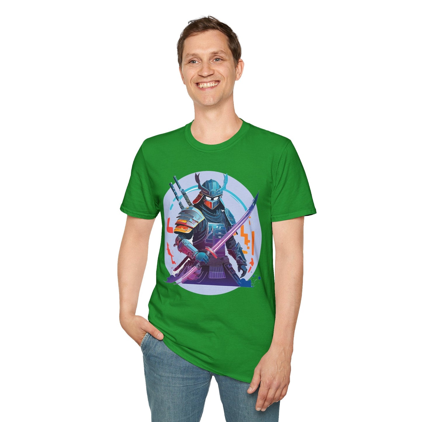 Samurai Shirt Unisex Softstyle Tee 100 Percent Ring Spun Cotton Light 4.5 Oz Graphic Gildan 64000
