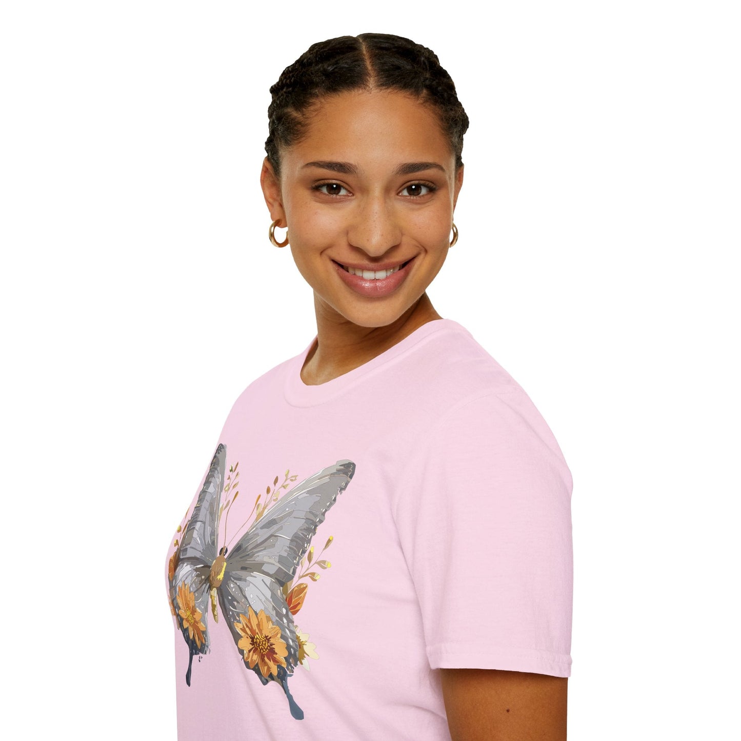 Butterfly T Shirt For Unisex Gildan Softstyle 64000 Cotton Comfort Monarch Design Tee