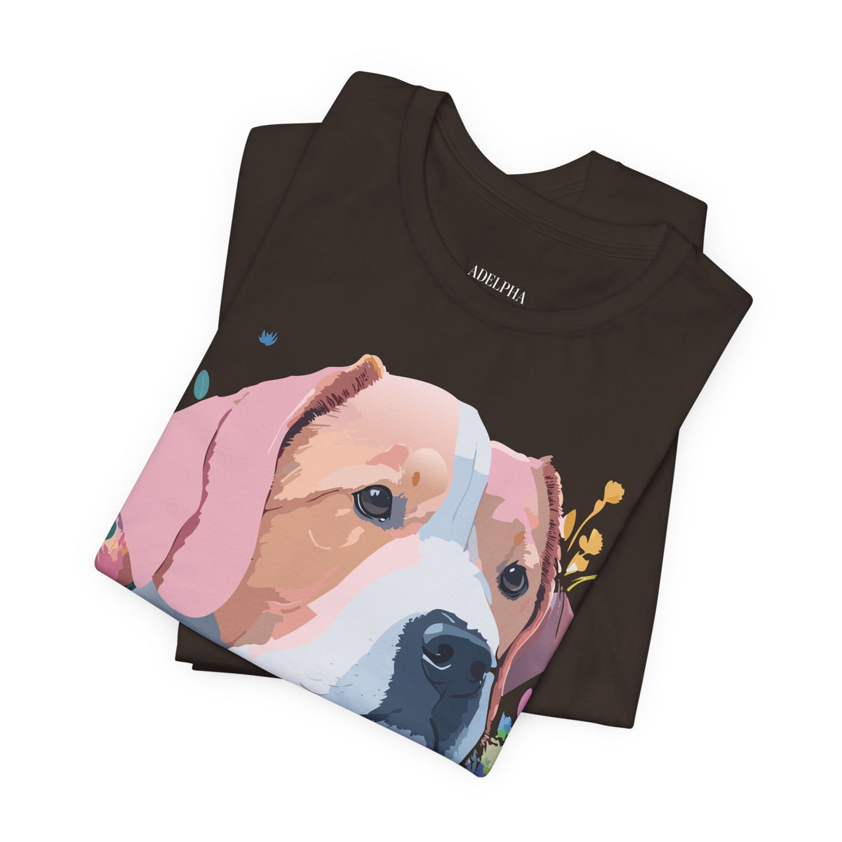 Dog Graphic Unisex Cotton Bella+Canvas Tee with Art Animal Design d07