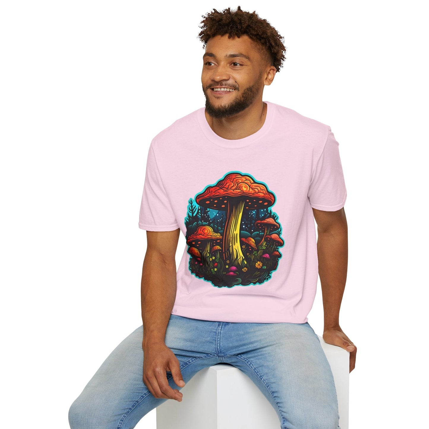 Mashroom Tee Shirt Unisex Softstyle 64000 With Funny Mashroom Fungus Graphic Design