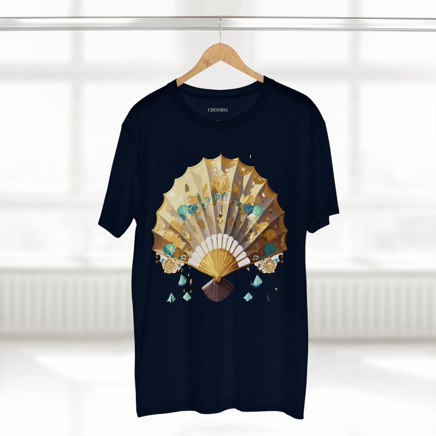 Antique Fan Graphic Design T-Shirt Unisex 100 Cotton Floral Carnival Artwork Tee 16