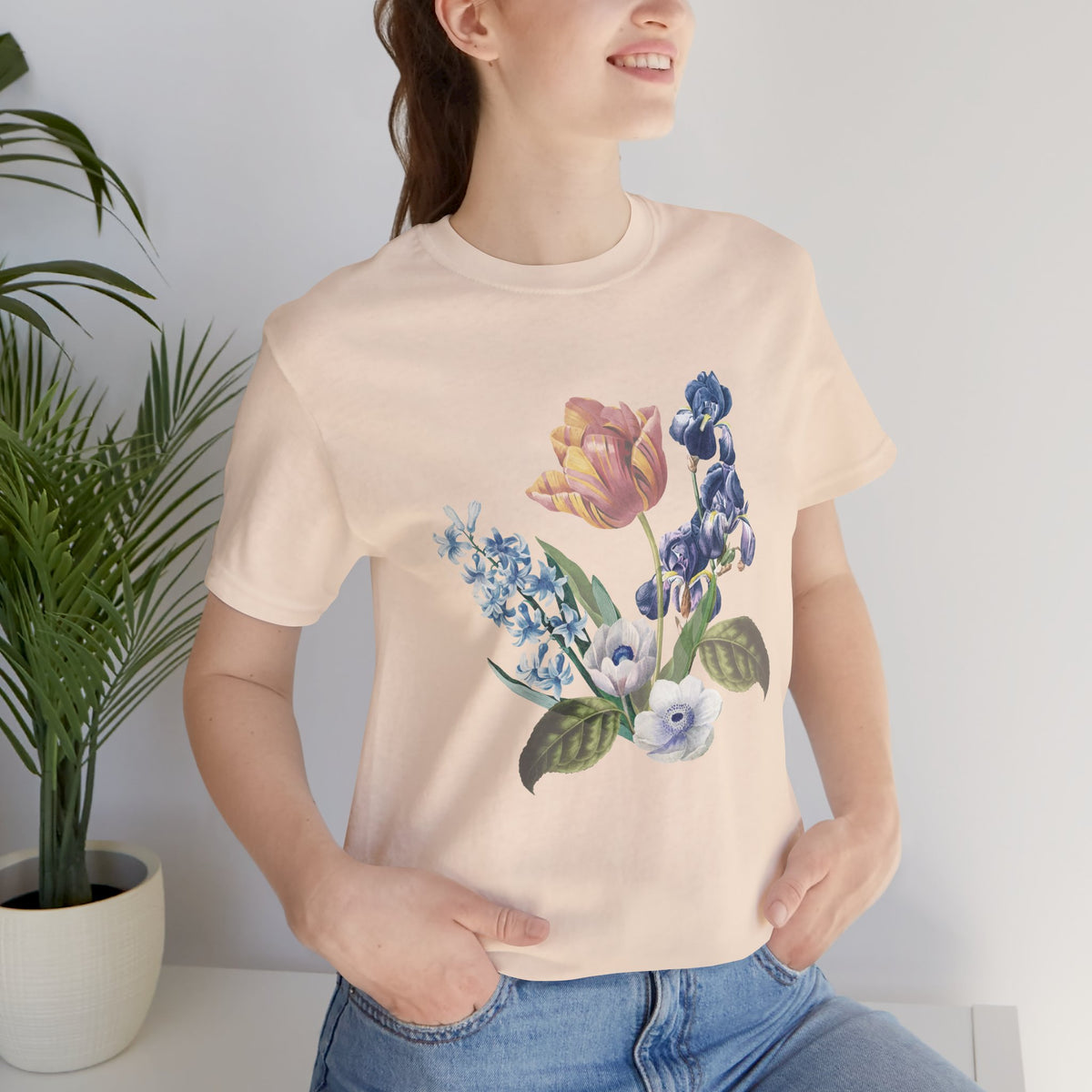 Floral Graphic Tee Shirt - Bella+Canvas Unisex 100 Cotton 52