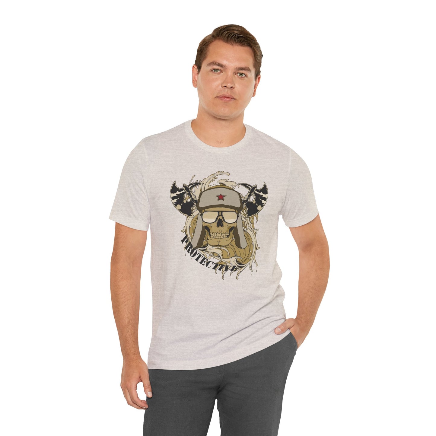 Viking Skull Graphic with Horned Helmet T-Shirt Captain Design Tee Art-41