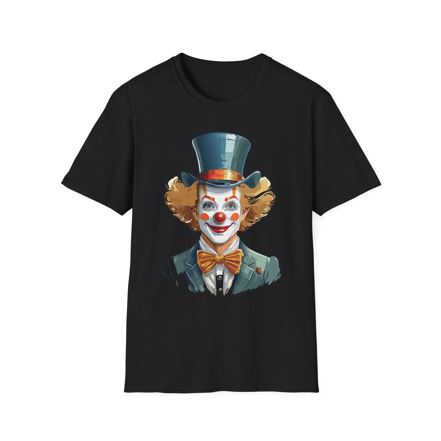 Funny Clown Shirt Unisex T Shirt Circus Style Tee With Scary Man Artwork Gildan 64000