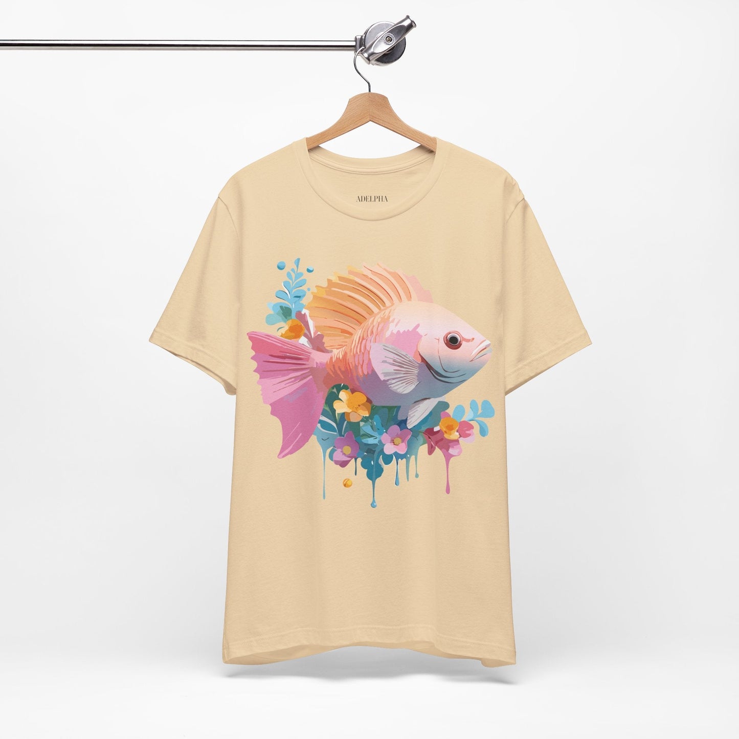 Adelpha Fish Shirt Unisex Graphic Tee With Vintage Inspired Artwork Short Sleeve