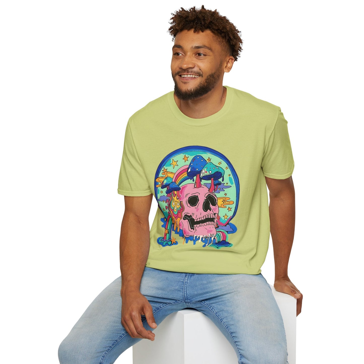 Skull Graphic Tee Unisex Gildan Softstyle 64000 100 Cotton Short Sleeve Shirt Art Design