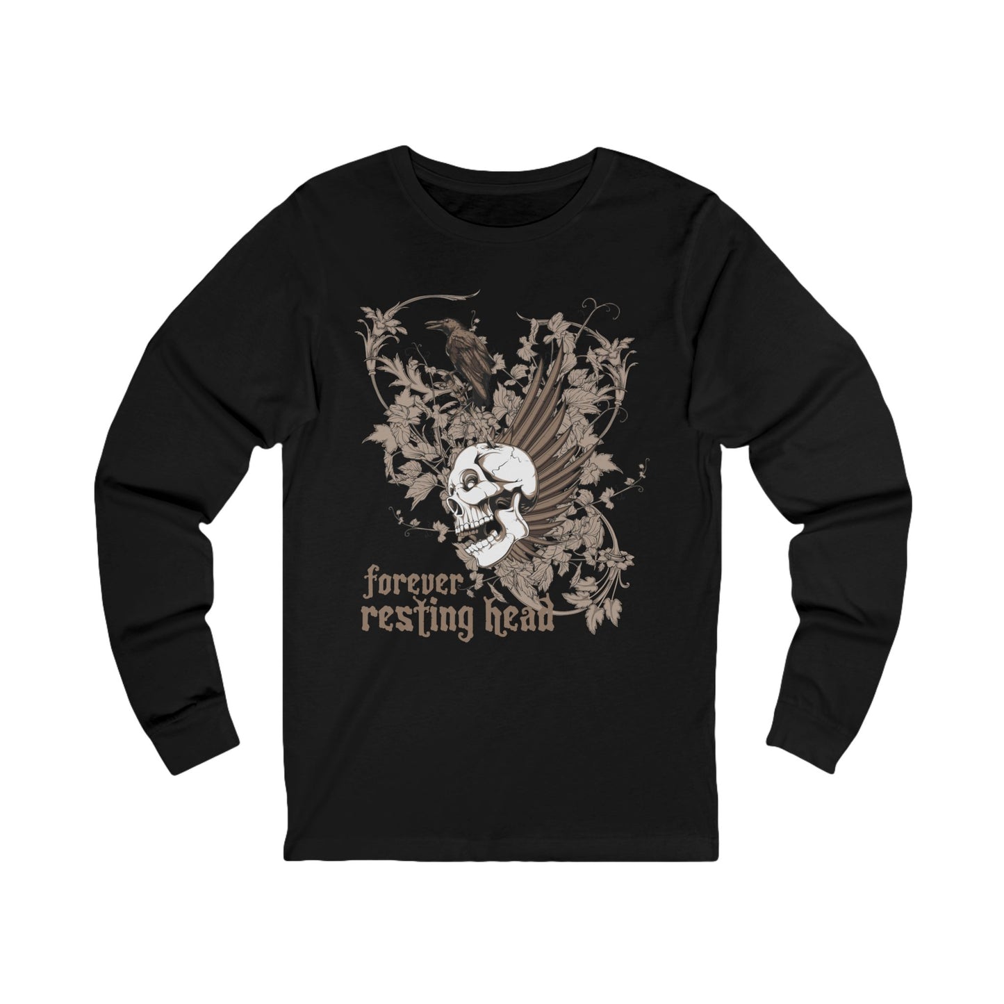Creepy5 Unisex Skull Long Sleeve Tee, Skull Jersey Shirt, Skeleton T-Shirts with Long Sleeves, Skeleton Art Design Tees