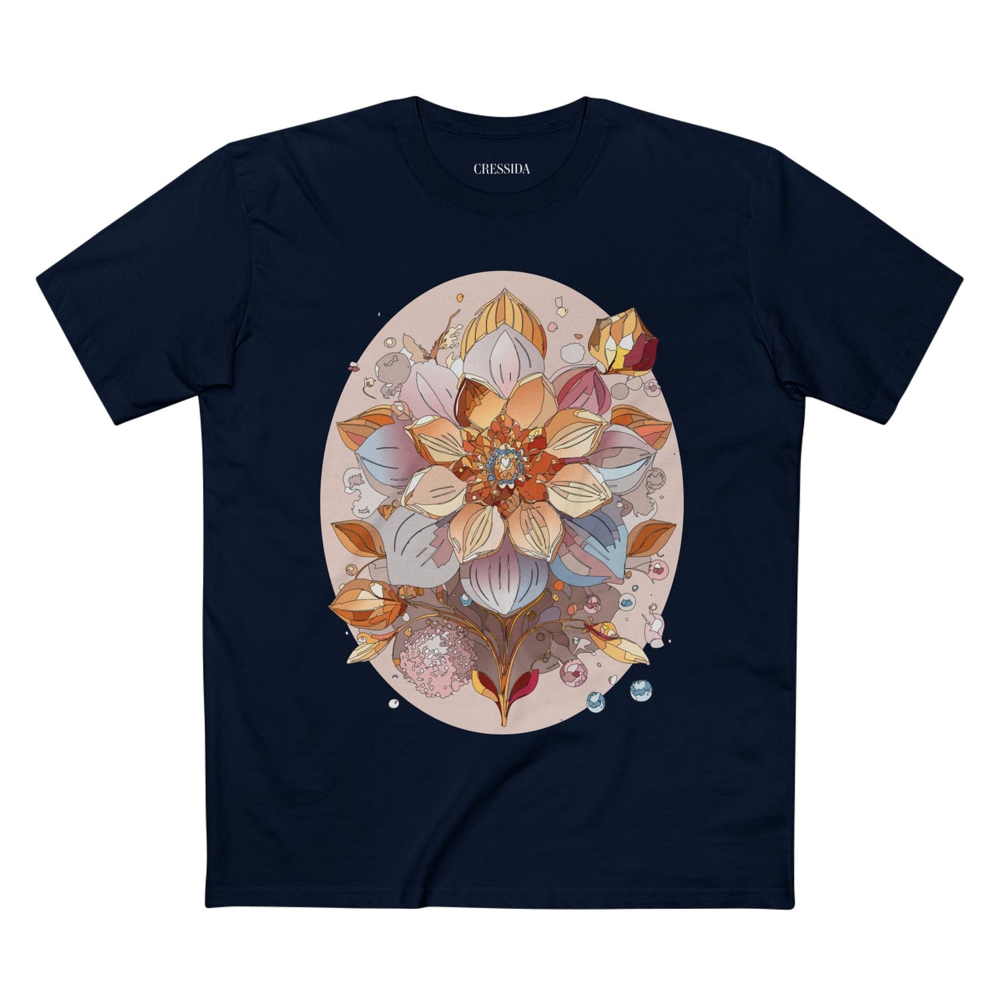 Floral Graphic T-Shirt Unisex 100 Cotton Art Design with Antique Flowers Tee 24