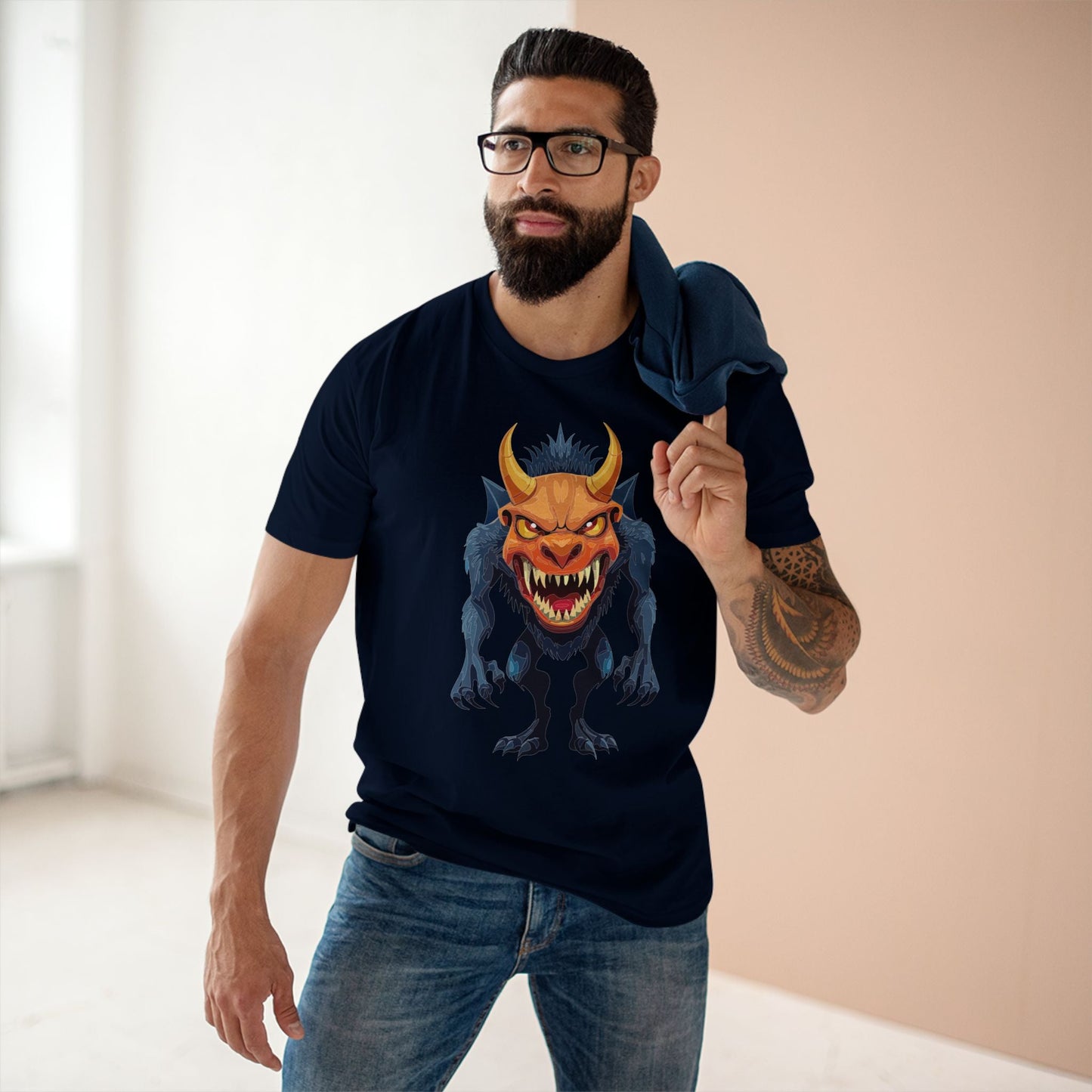 Cartoon Monsters Graphic Unisex 100 Cotton Staple Tee 5