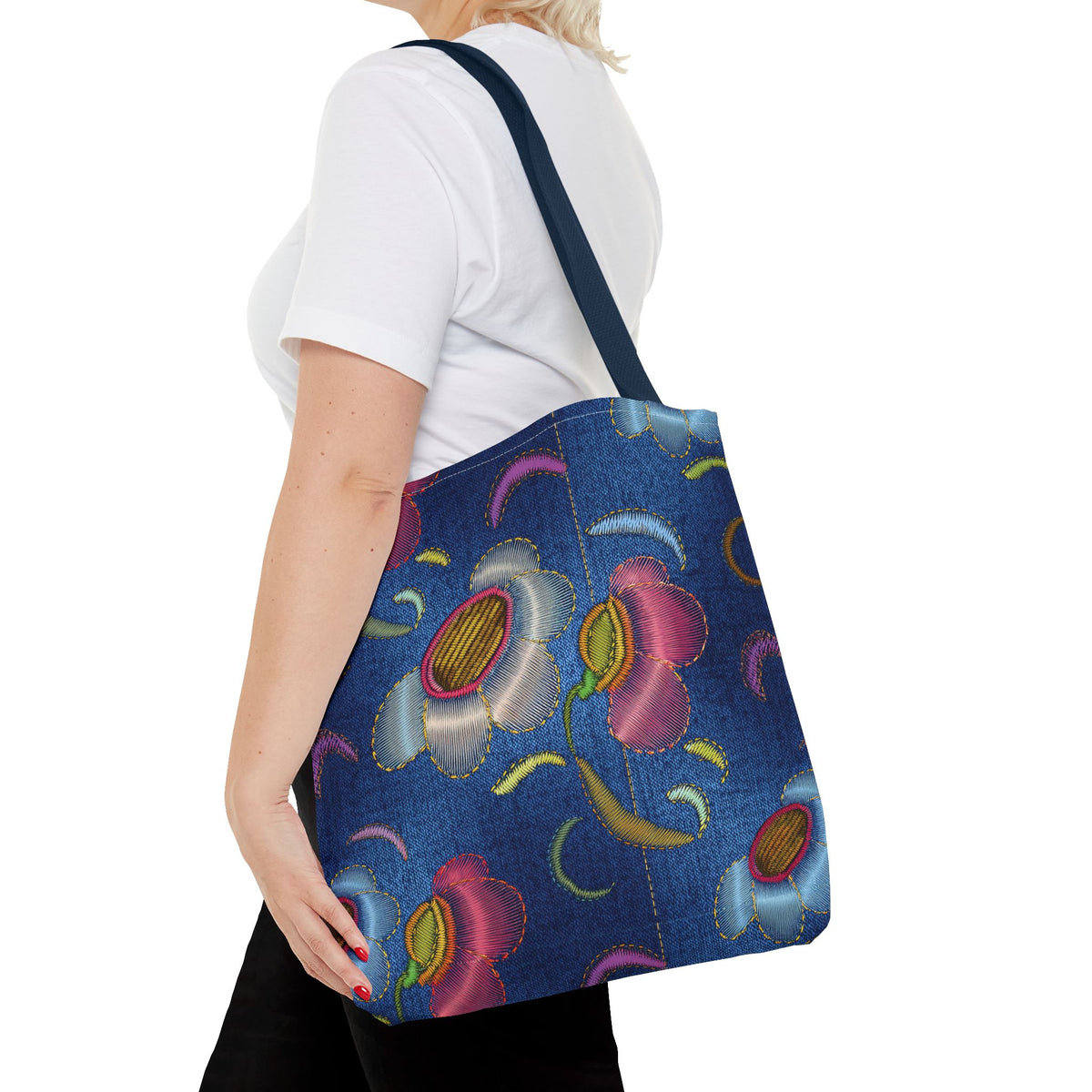 Denim Fabric Imitation Print Unisex Canvas Bag Poly Spun 3 Sizes Tote Bag 165