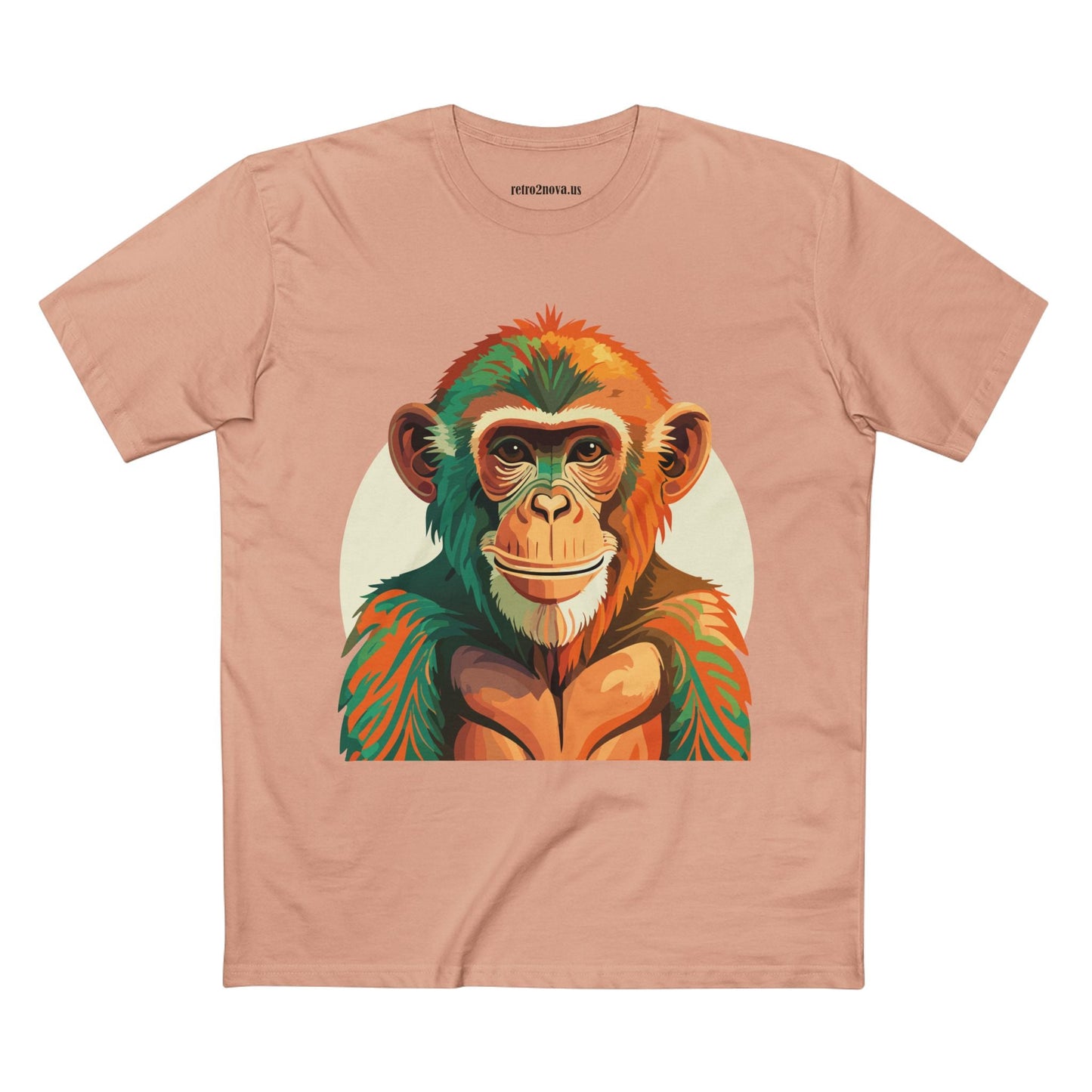 Unisex Monkey Shirt Premium Cotton Tee With Original Art Design From Retro2Nova Comfortable Everyday Wear Art Collection
