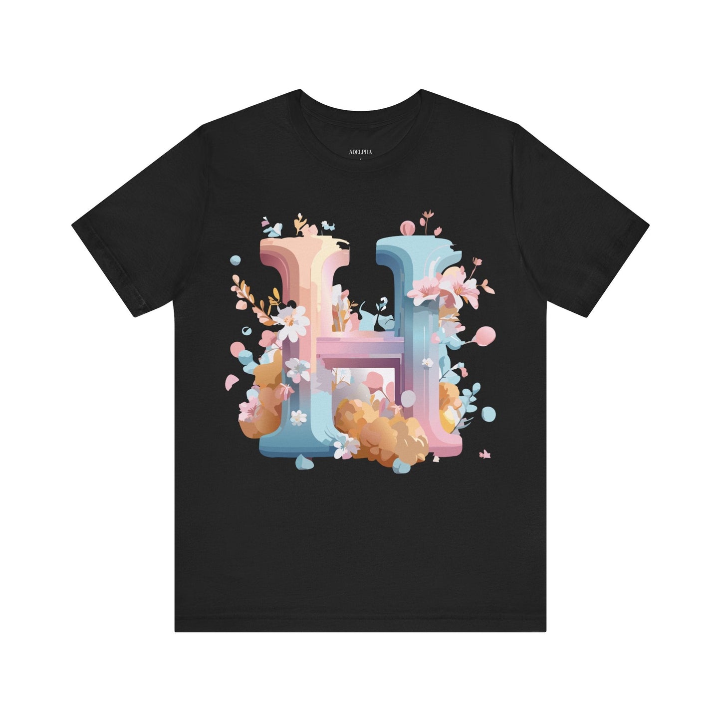 Letter H Shirt Unisex Graphic Tee By Adelpha Vintage Inspired Artwork Short Sleeve