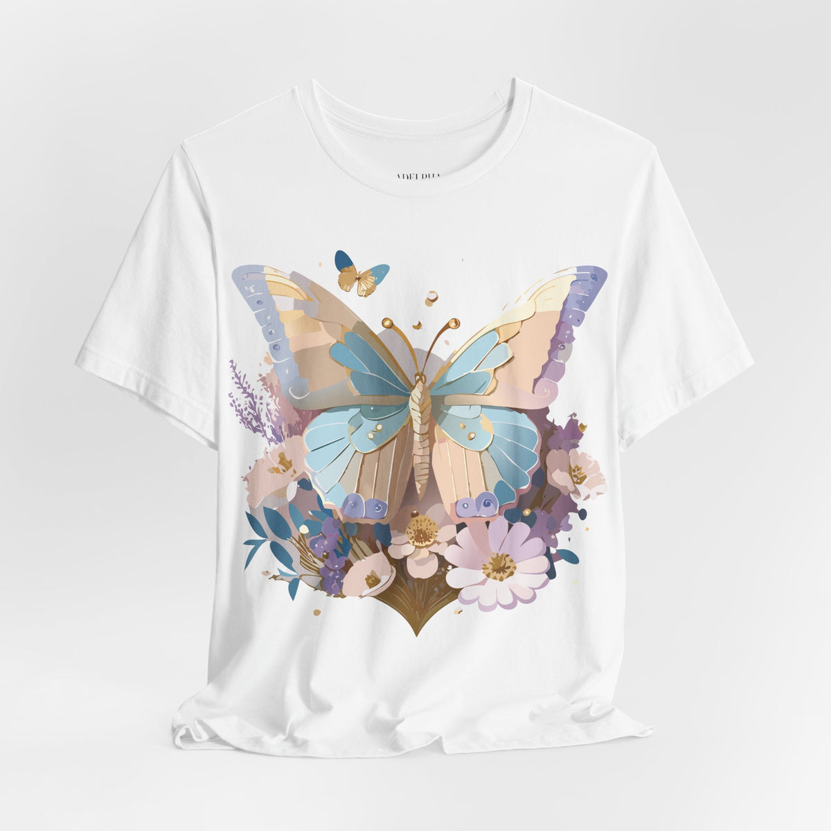 Butterfly Graphic Unisex Cotton Bella+Canvas Tee with Art Design n05
