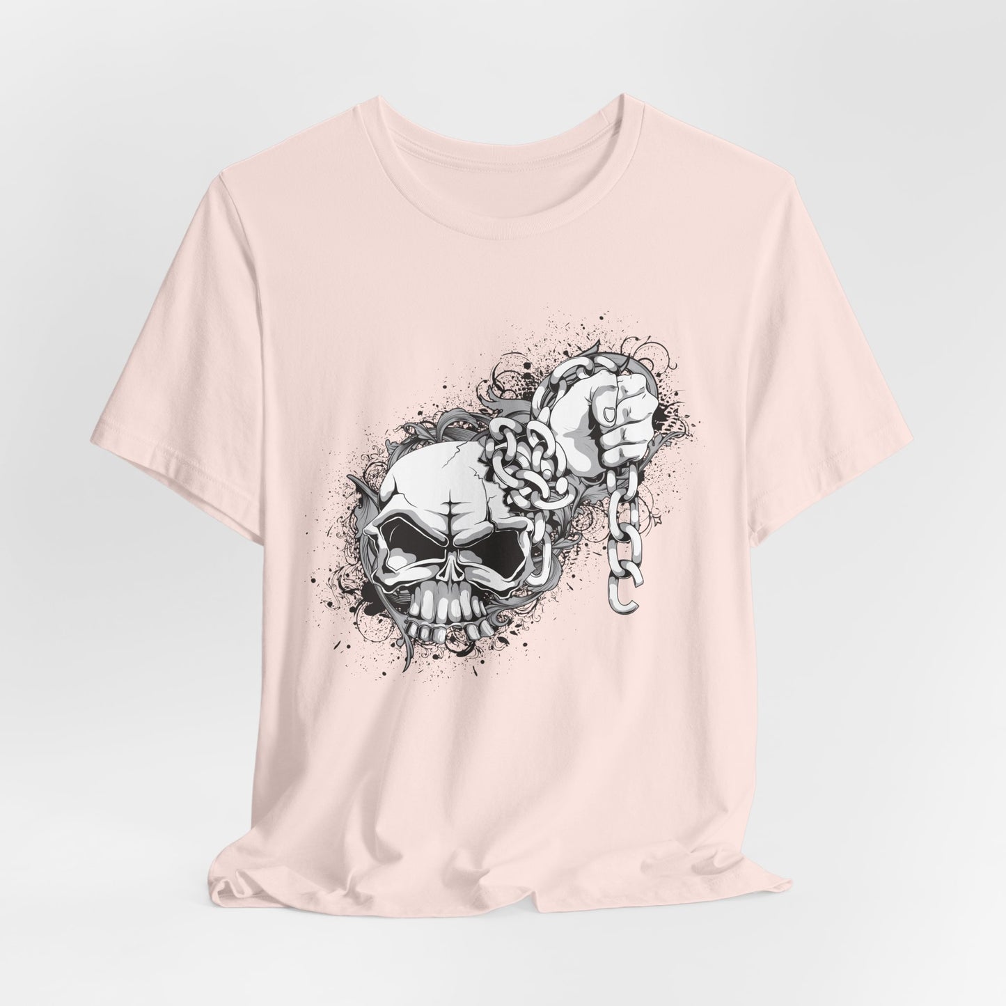 Chain Skull Graphic Design Tee, Skull Shirt, Vintage Tees, Art Design T-Shirt, Vintage Graphic Tee, Art Shirts with Skulls