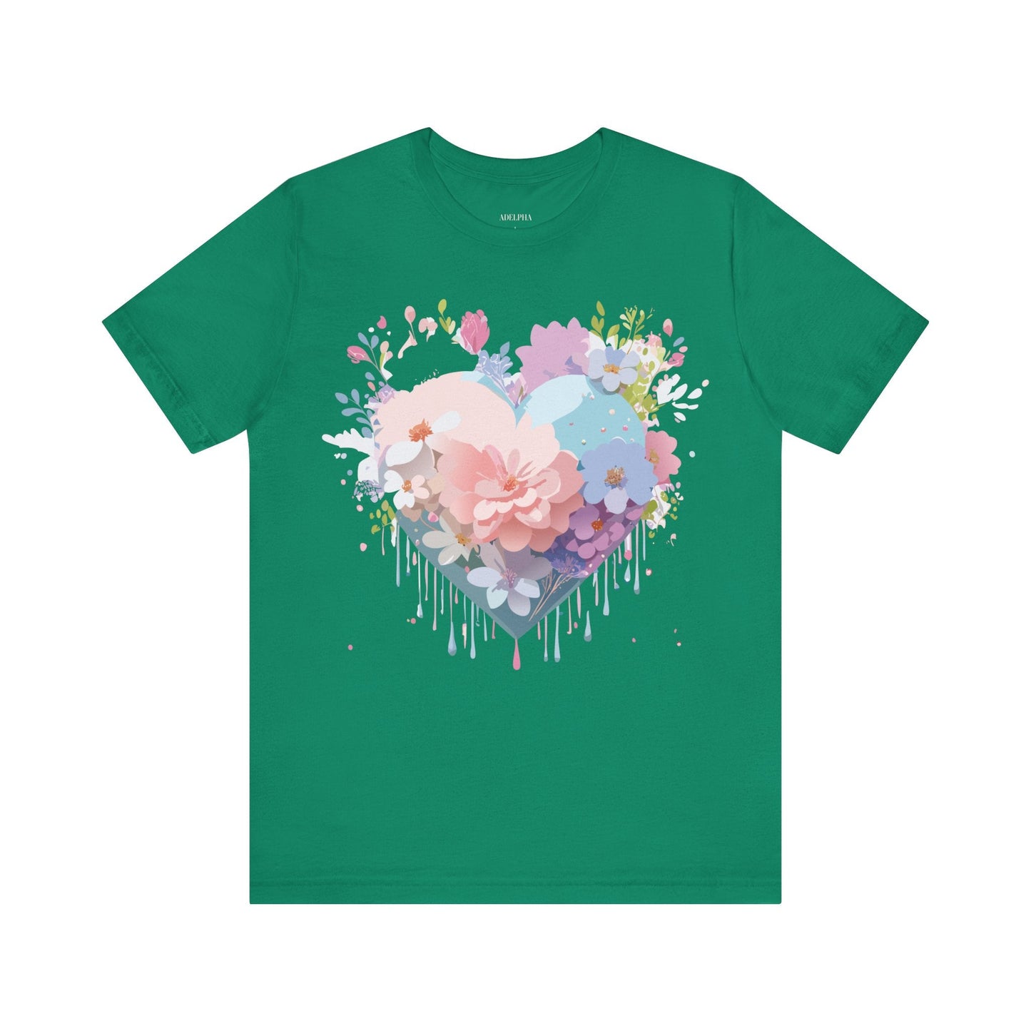 Valentine Day Graphic Unisex 100 Cotton Vintage Artwork with Love and Flower Design Tee 32